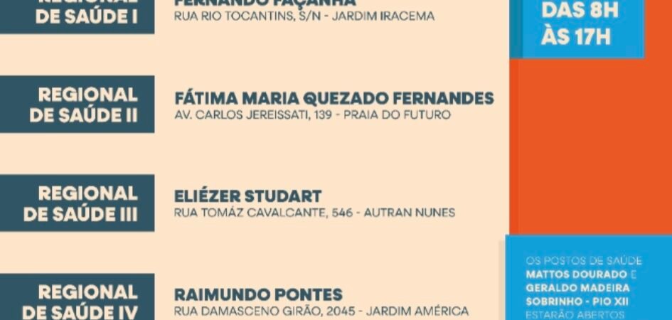 Ceará intensifica campanhas de vacinação e amplia funcionamento de postos de saúde nos fins de semana