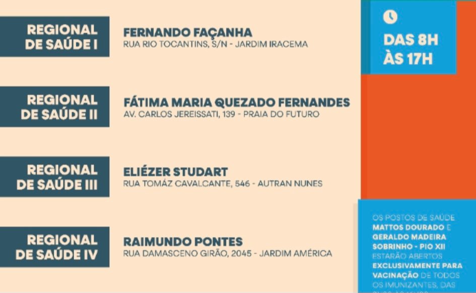 Ceará intensifica campanhas de vacinação e amplia funcionamento de postos de saúde nos fins de semana